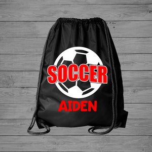 Boys Soccer Backpack | Soccer Drawstring Bag | Soccer Cinch Bag | Personalized Bag | Boys Soccer Gift | Soccer Player Gift | Sports Bag