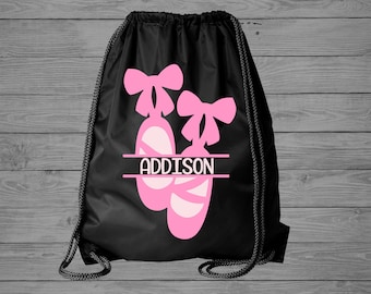 Girls Dance Bag | Girls Dance Backpack | Dance Drawstring Bag | Dance Cinch Bag | Ballet Bag | Personalized Bag | Little Girls Dance Bag