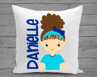 Girls Throw Pillow | Personalized Pillow | Girls Bedding | Girls Gift | Decorative Pillow | Girl Room Decor | Girls Birthday | Travel Pillow