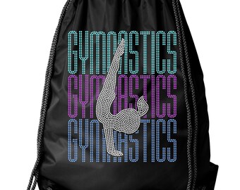 Personalized Gymnastics Drawstring Bag, Tumbling Backpack, Gift for Gymnast, Sports Bag