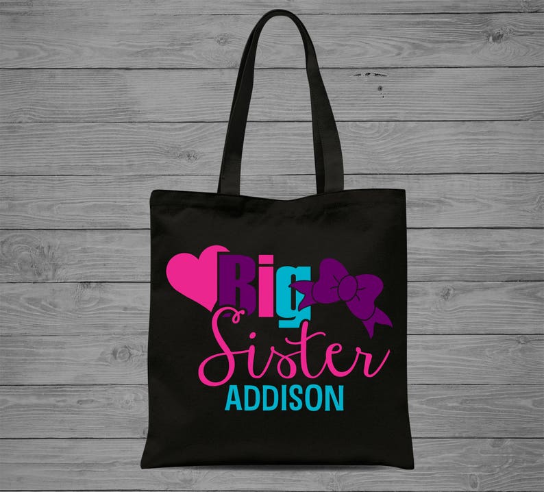 Big Sister Personalized Tote Bag Big Sister Gift Sibling Etsy