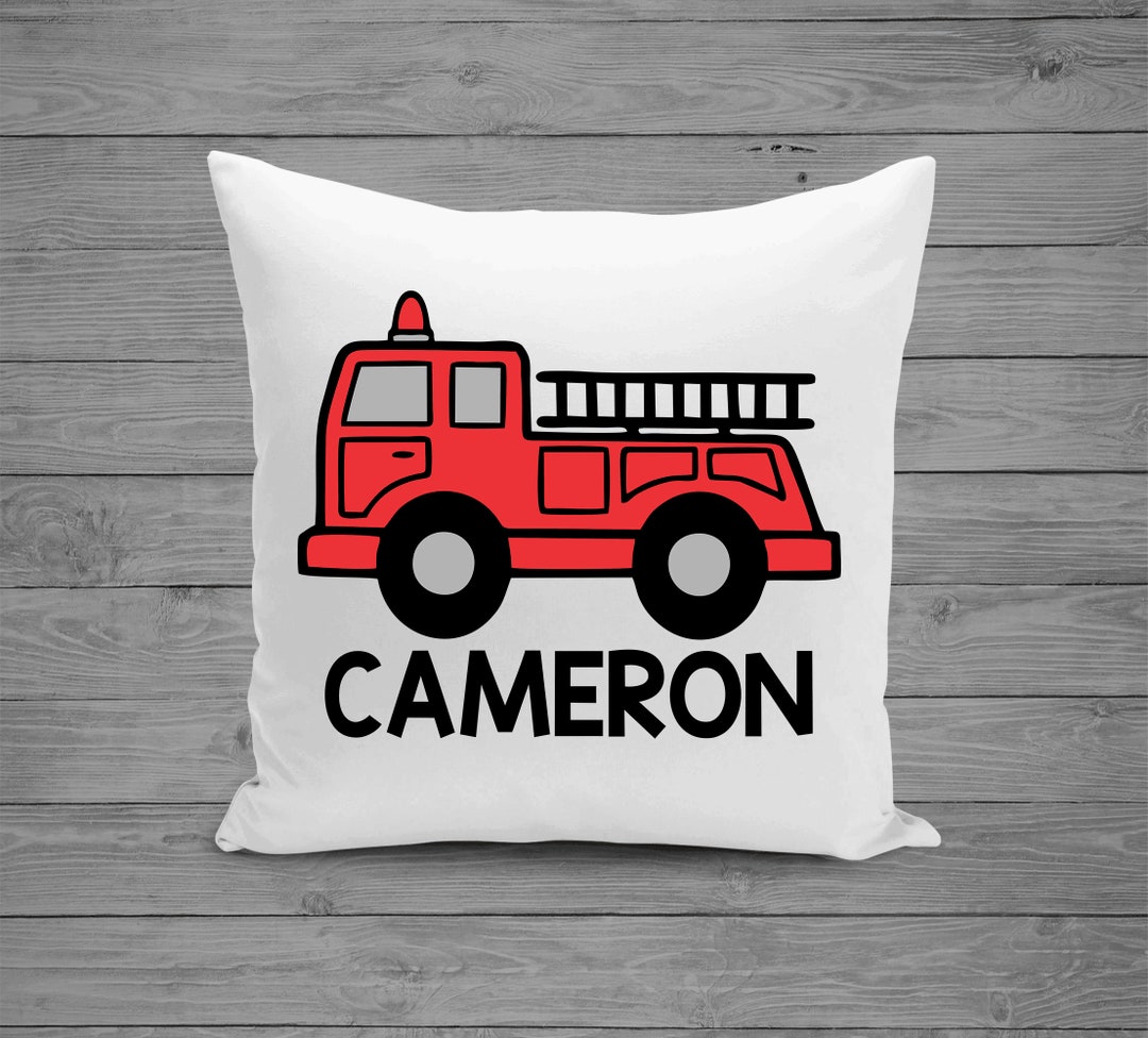 Firetruck Pillow Fire Engine Pillow Fireman Pillow Cushion Etsy