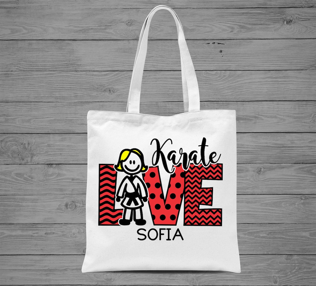 Love Karate Tote Bag Girls Karate Bag Tae Kwon Do Tote Bag Etsy