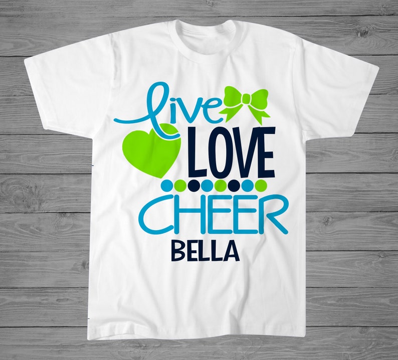 Live Love Cheer Tshirt Girls Cheer Shirt Cheer Gift Etsy