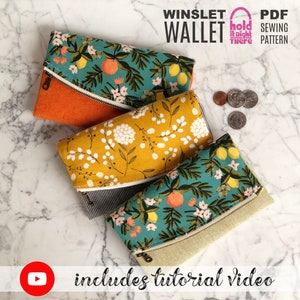 WINSLET WALLET PDF Sewing Pattern by Hold it Right There Tri-fold Phone Wallet with 16 Cards Slots and Zippered Flap Pen Holder image 3