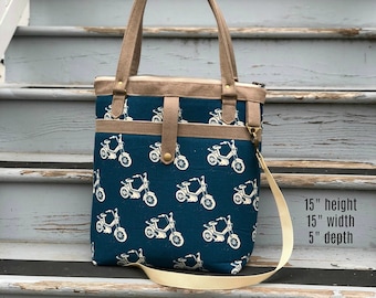 SIMONE TOTE  - PDF Sewing Pattern - by Hold it Right There - Tote Bag - Tech Pocket - Laptop - iPad - Zipper top - Crossbody