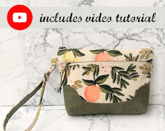 LUDLOW Double Zip Wristlet - with Bonus Belt Bag Pattern - PDF Sewing Pattern by Hold it Right There - Wallet/8 Card slots - Phone Pocket