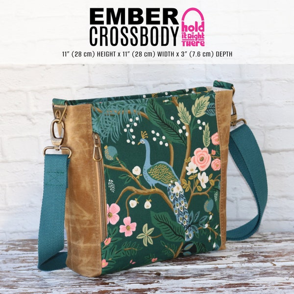 PDF SEWING PATTERN - Ember Crossbody Bag- with tutorial video + svg cutting files - Many Pockets - Beginner-Friendly - Hold it Right There