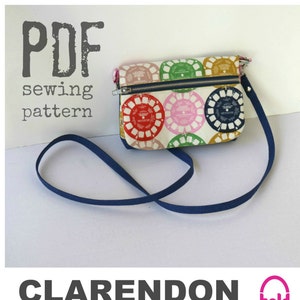 PDF SEWING PATTERN with tutorial video Clarendon Crossbody Wallet Card Pockets Zipper Flap Pockets Hold it Right There image 2