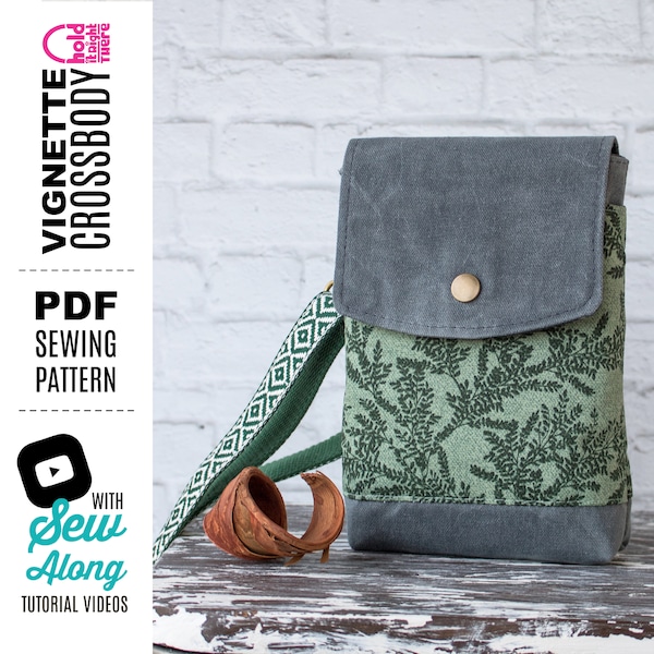 Vignette Phone Crossbody Bag Sewing Pattern: Beginner-Friendly (PDF Pattern)