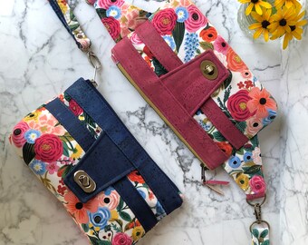 Delmar Wristlet PDF Sewing Pattern: Wallet, Card Slots, Phone