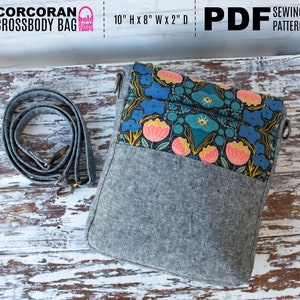PDF SEWING PATTERN with tutorial video Corcoran Crossbody Bag Many Pockets Messenger Bag Hold it Right There image 4
