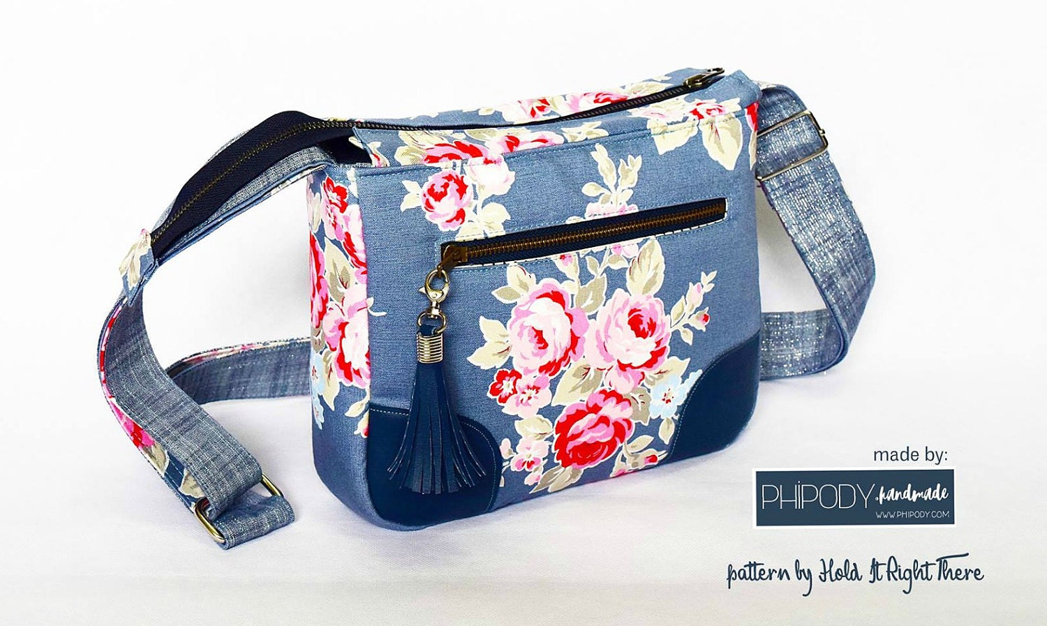 Women's Vintage Pattern Zipper Bag, Lightweight Travel Crossbody