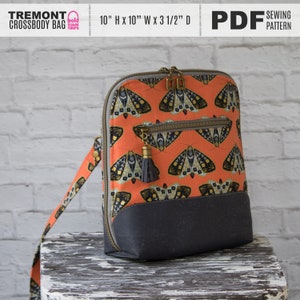 PADRÃO DE COSTURA PDF - com vídeo tutorial - Bolsa Crossbody Tremont - Bolsos para cartões - Bolsos com zíper - Segure-o ali mesmo