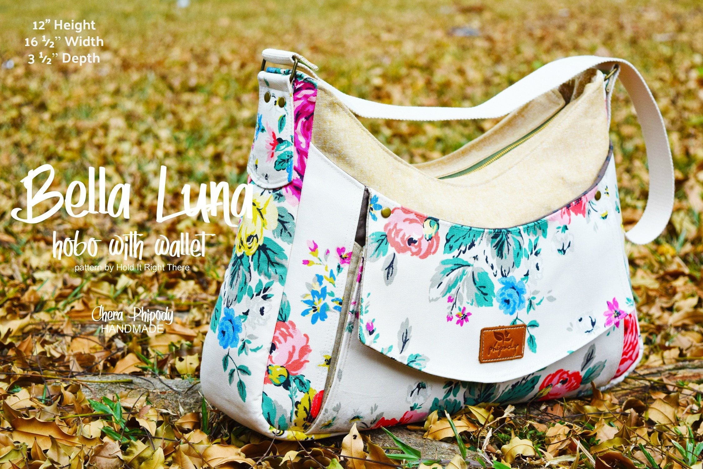 BELLA LUNA PDF Sewing Pattern Hobo Bag With Built in 