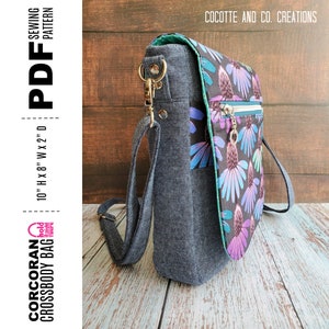 PDF SEWING PATTERN with tutorial video Corcoran Crossbody Bag Many Pockets Messenger Bag Hold it Right There image 7