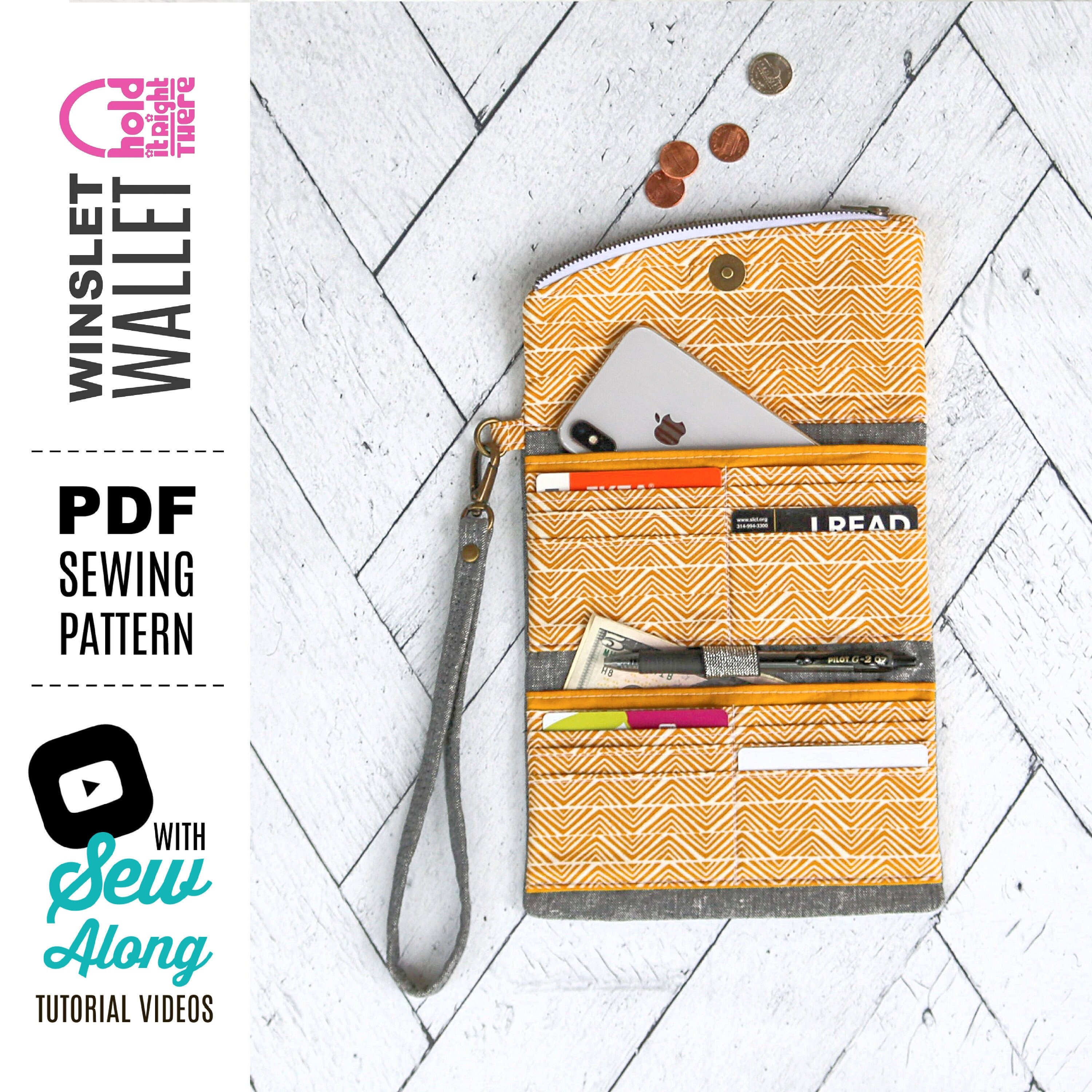 WINSLET WALLET PDF Sewing Pattern by Hold It Right There Tri-fold Phone  Wallet With 16 Cards Slots and Zippered Flap Pen Holder 