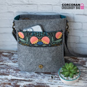 PDF SEWING PATTERN with tutorial video Corcoran Crossbody Bag Many Pockets Messenger Bag Hold it Right There image 3