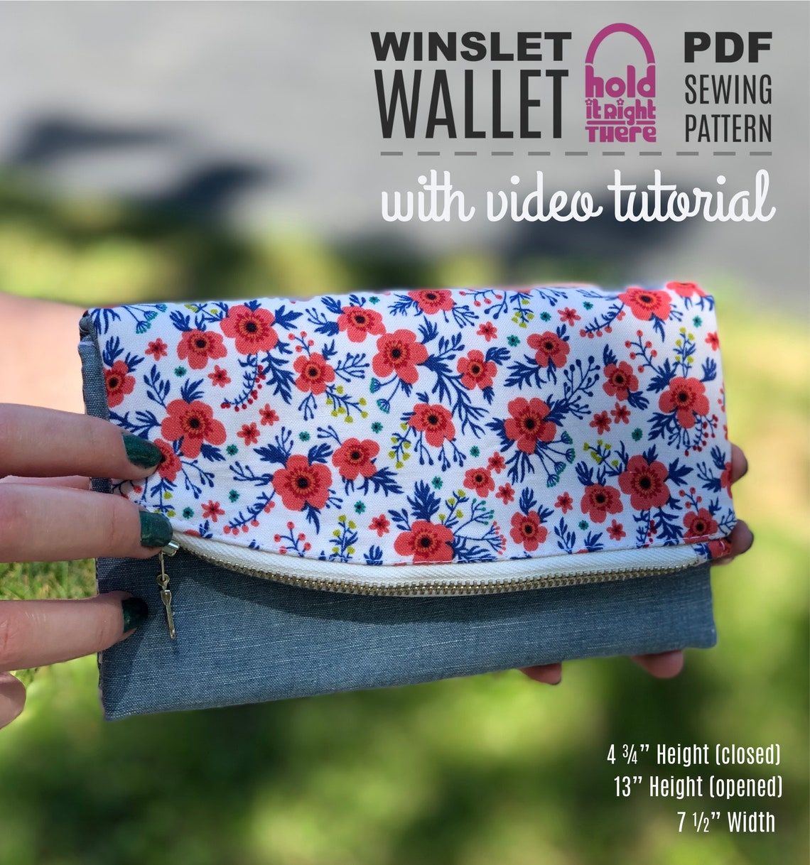 WINSLET WALLET PDF Sewing Pattern by Hold it Right There | Etsy