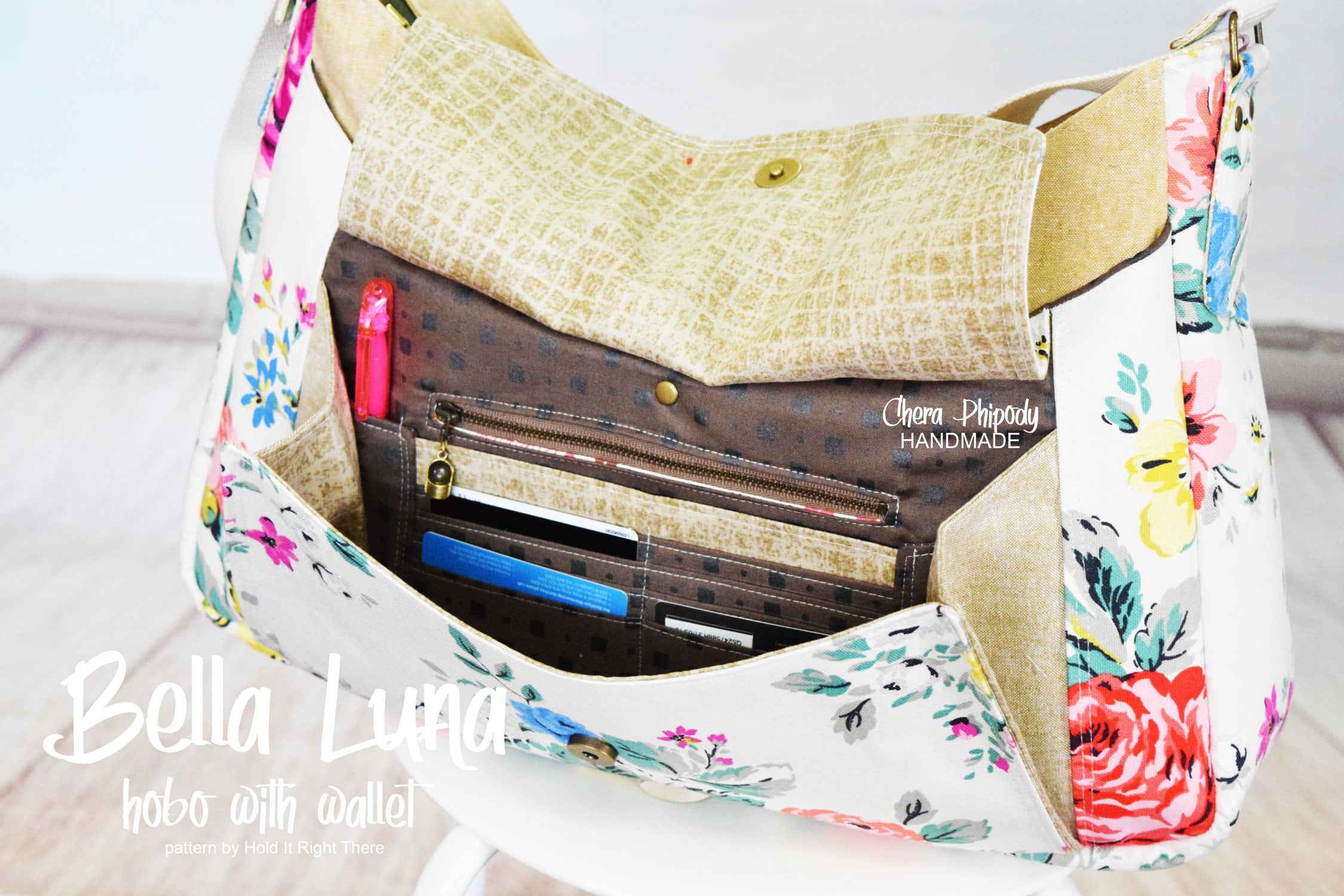 BELLA LUNA PDF Sewing Pattern Hobo Bag With Built in 