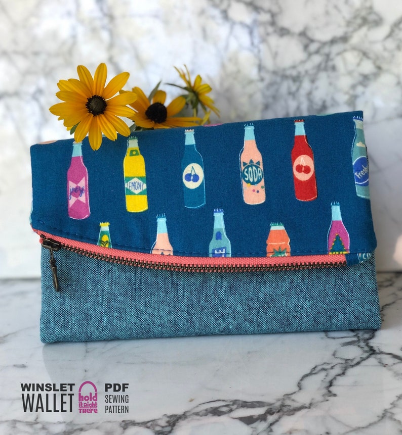 WINSLET WALLET PDF Sewing Pattern by Hold it Right There Tri-fold Phone Wallet with 16 Cards Slots and Zippered Flap Pen Holder image 6
