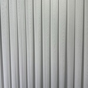 May include: White sheer curtains with vertical panels, creating a soft and airy look.