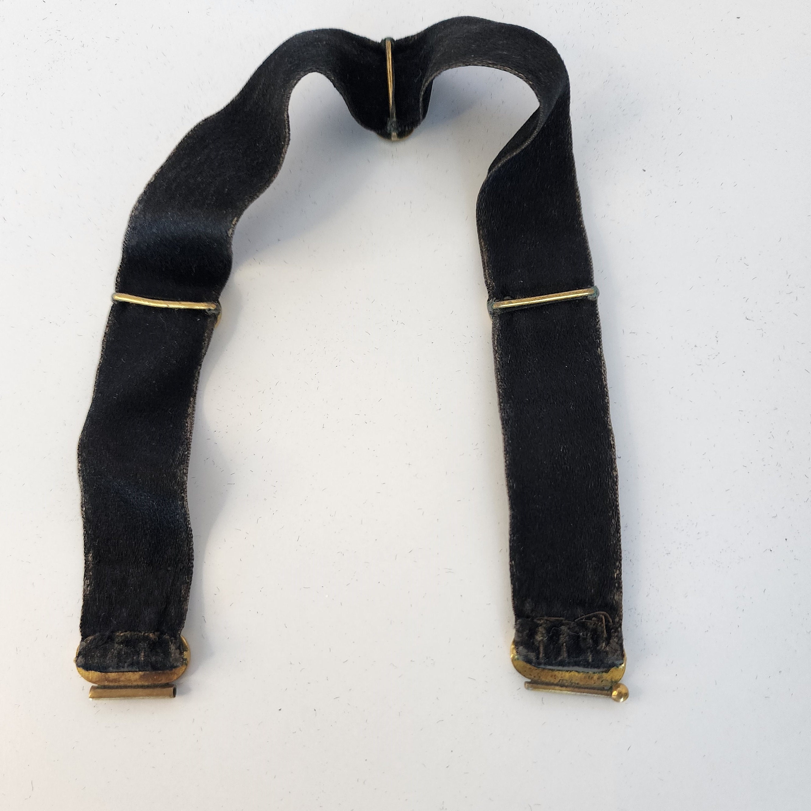Rare Antique Victorian Black Velvet Choker Necklace With Gold Color ...
