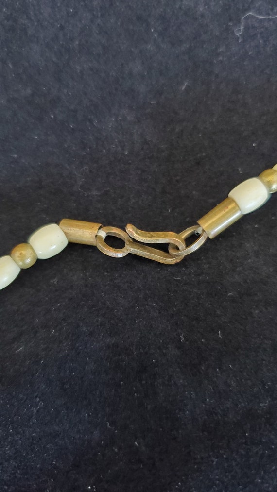 Vintage Brass Elephant Bone and Brass Beads Multi… - image 8