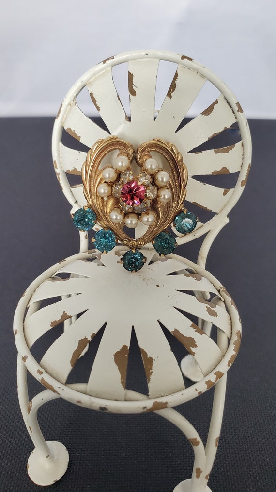 Vintage Heart Brooch Pendant Necklace 1/20 12K G.F