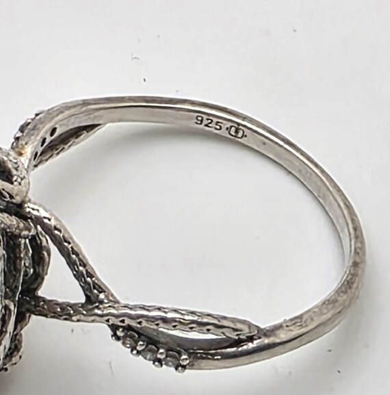 Sterling Silver Solitaire Ring:  Large Faceted Ci… - image 12