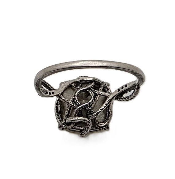 Sterling Silver Solitaire Ring:  Large Faceted Ci… - image 10