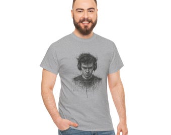 Intense Headphones Sketch Tee | Music Portrait, Monochrome Graphic