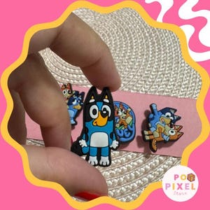 Blue Heeler Cartoon Dog Croc Charms - Bluey Inspired Shoe Accessories for Kids & Adults