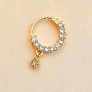 Diamant Nasenring / Rose Gold Nath / Indischer Nasenring / Indischer Schmuck / Piercing erforderlich / Bollywood / Braut Nath