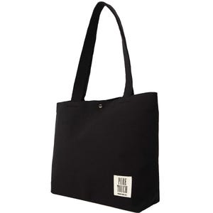 Handmade Canvas Tote Bag, Washable, Lined, Magnetic, Inside Pocket, Black