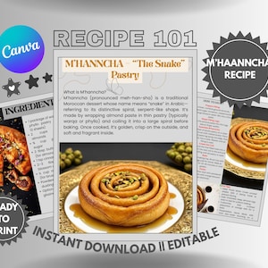 Simple Recipe Card Template | Editable and Printable | A4/US letter | Canva Template, Family Recipe Guide, Recipe For Beginners Pdf