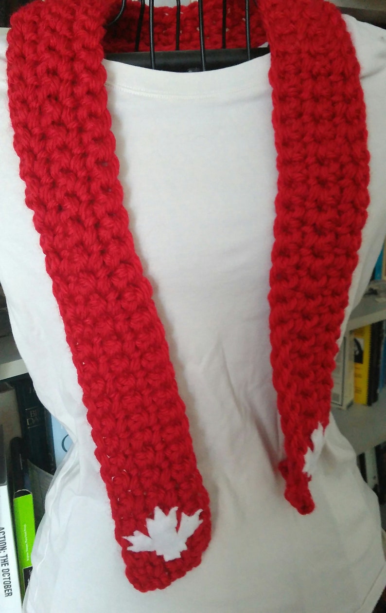 Canada Scarf Red Maple Leaf Scarf Red Scarf With White | Etsy