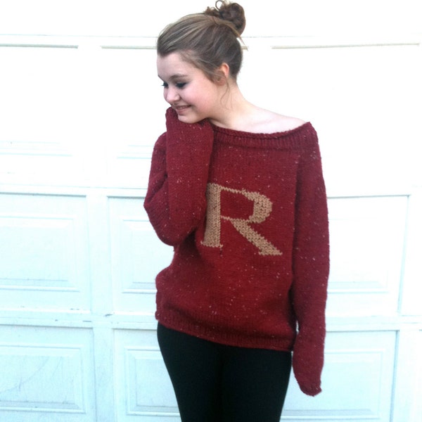 Made to Order - Sweater -Red - Gold -Monogram - Pullover - Jumper