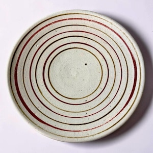 Shinsaku Hamada Akae Plato Japonés Mashiko Cerámica Plato de Cerámica con Caja Firmada Tomo Ako Shoji Hamada