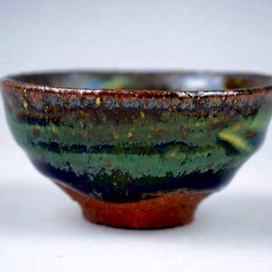 Ken Matsuzaki Oribe Ceramic Guinomi Sake Cup Japanese Pottery Art Guinomi bowl