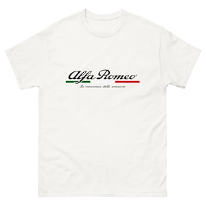 Alfa Romeo white blanc T-shirt Original RetroRacing Vintage Special Essential Unisex alfisti Quadrifoglio Petrolhead