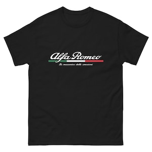 Alfa Romeo Original Black noir T-Shirt Vintage Racing Essential Unisex Hooded Sweatshirt Alfisti Retro La mecanica del emozione f1