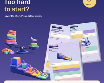 Too Hard to Start? ADHD Activation Energy Planner Mini Toolkit, ADHD Planner Printable, Task Initiation & Friction Worksheets