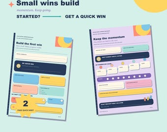 Started But Stuck? ADHD Momentum Builder Worksheet, ADHD Planner Printable, Task Planner, Progress Tracker & Next Action PDF