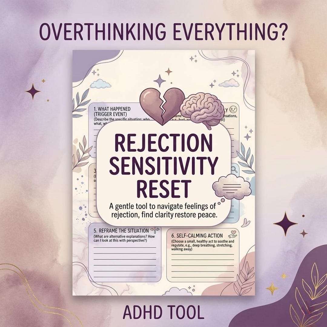 Rejection Separation Worksheet.pdf ADHD Rejection Sensitivity Printable, RSD Reset Worksheet, Emotional ...