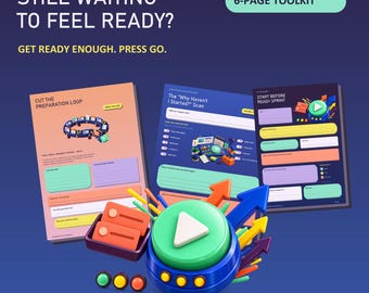 Waiting to Feel Ready? ADHD Start Before Ready Mini Toolkit, ADHD Planner Printable & Task Initiation Worksheets