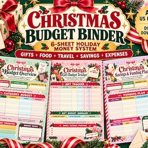 Christmas Budget Binder | Christmas Budget Planner, Gift Budget Tracker, Savings & Expense Tracker Printable, A4 + US Letter