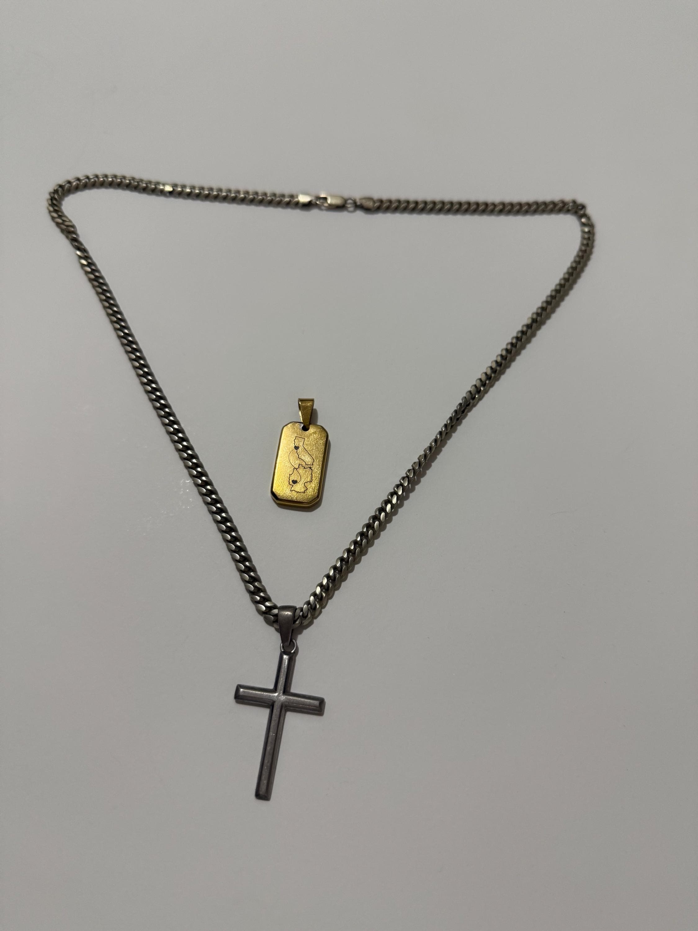Italian Chain With a Cross Made of 925 Silver 22 In.,37 Grams - Etsy