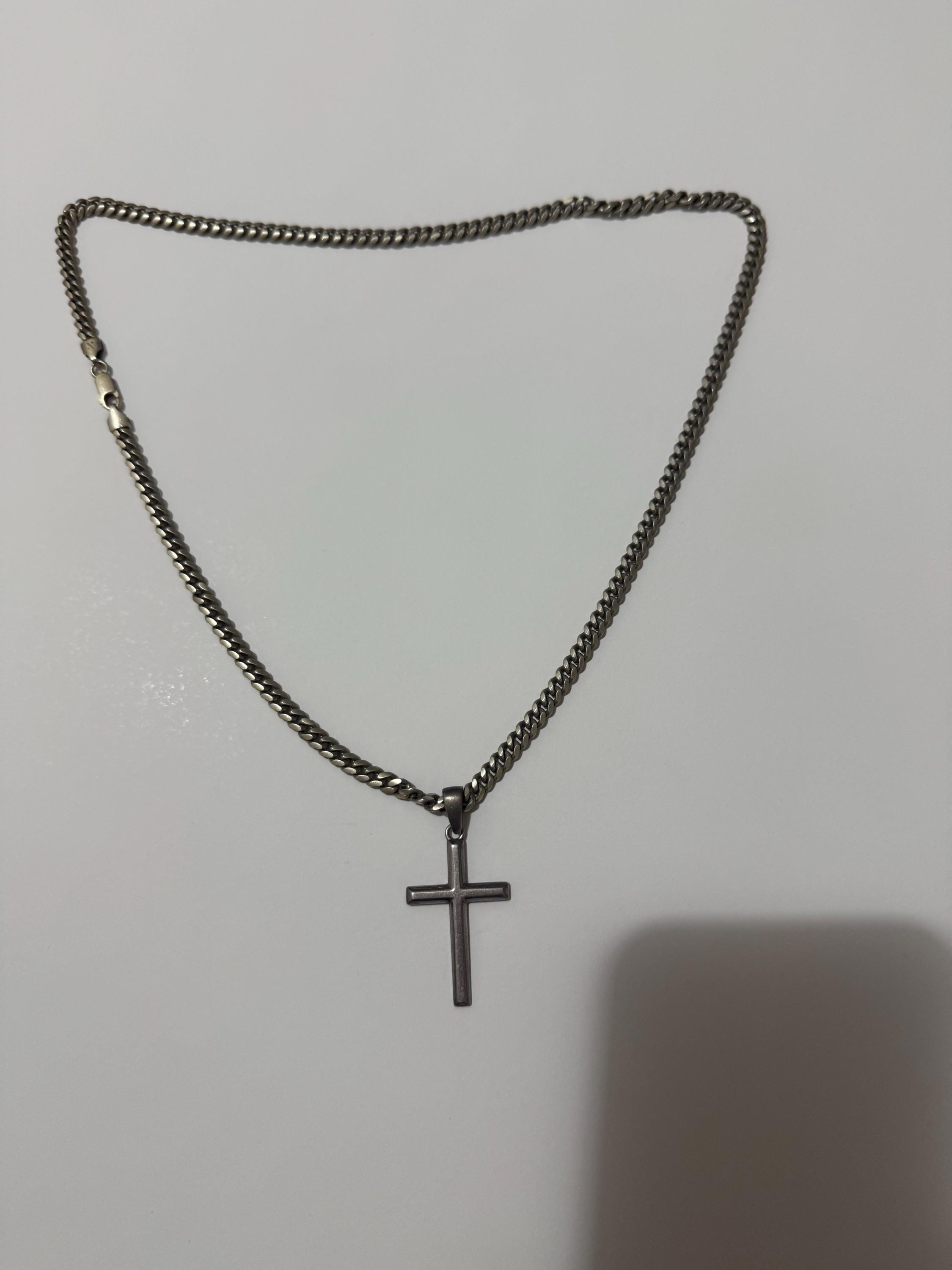 Italian Chain With a Cross Made of 925 Silver 22 In.,37 Grams - Etsy