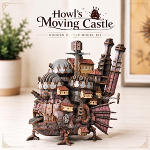 Kit puzzle in legno del Castello Errante di Howl, modello meccanico 3D fai da te, kit di costruzione in miniatura steampunk, regalo decorativo fantasy